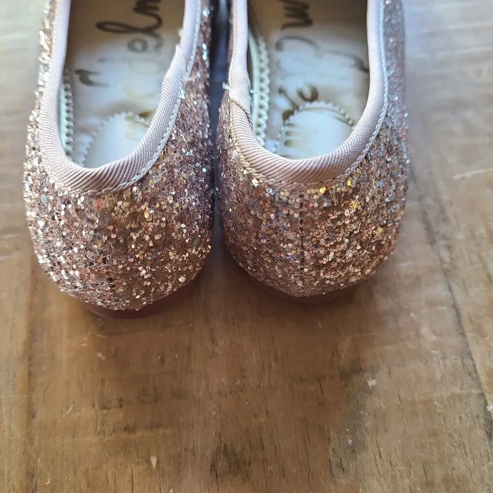 Sam Edelman Girl Kids‎ Ballet Flat Shoes Felicia Mini Champagne Glitter Size 12M